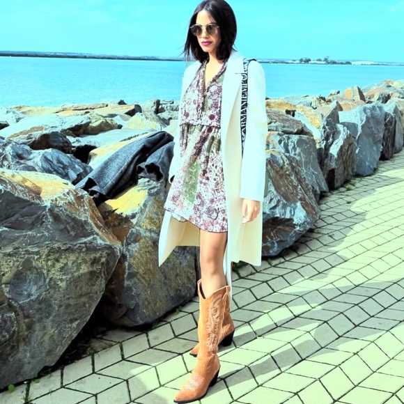 Zara Ruffled Print Mini Dress - Picture 6 of 12